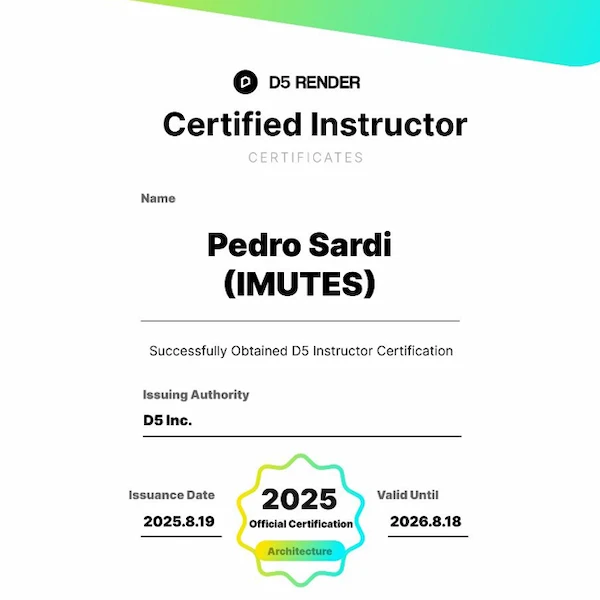 Certificado Tutor Verificado D5 Render — Pedro Sardi